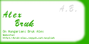 alex bruk business card